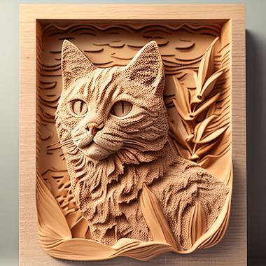 3D model st Flour cat famous animal (STL)